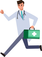 Medical  and  doctor ,Vector illustration cartoon character set