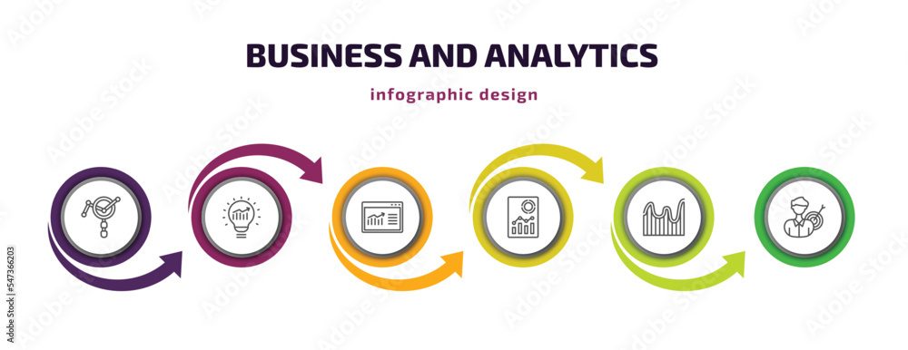 Poster business and analytics infographic template with icons and 6 step or option. business and analytics 