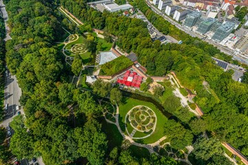 Neu-Ulm im Luftbild, Ausblick auf den zentralen Bereich des Glacisparks