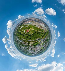 Die Doppelstadt Ulm - Neu-Ulm im Luftbild, Little Planet-Ansicht