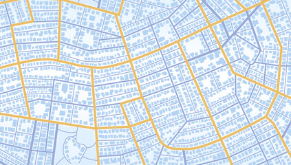 Gps map navigation to own house. View from above the map buildings. Detailed view of city. Decorative graphic tourist map City top view. Abstract background. Flat style, Vector, illustration isolated.