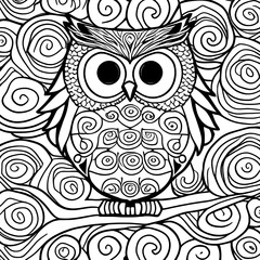 Cute owl coloring page for kids 