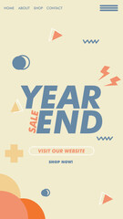 Vertical Year End Sale design template, year end slae banner, year end sale poster simple design