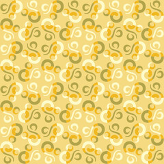 Seamless tile pattern in traditional style. Simple abstract spiral shapes. Flat vector graphics.