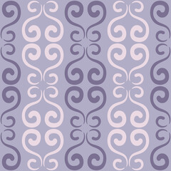 Seamless tile pattern in traditional style. Simple abstract spiral shapes. Flat vector graphics.