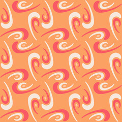 Seamless tile pattern in traditional style. Simple abstract spiral shapes. Flat vector graphics.
