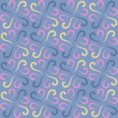 Seamless tile pattern in traditional style. Simple abstract spiral shapes. Flat vector graphics.
