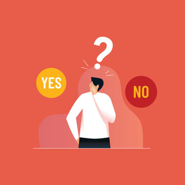 Inner Conflict of Different Opinion, Confused Personalities with Question mark Confused Between Unique Opinion
