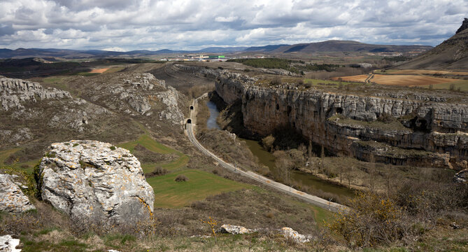 Landscape of Horadada Canyon, northern Castilla, Spian