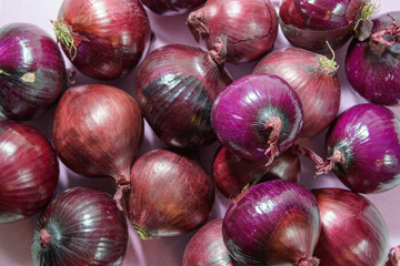 Red onion on white background - natural. close up. usually use