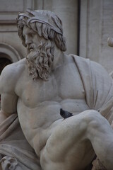 Ancient sculpture in the city of Rome, Italy