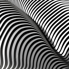 black and white Optical art abstract background. Abstract wave pattern, Hypnotic pattern, psychedelic, op art, optical illusion. Modern design  generative ai