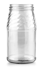 empty glass jar isolated on white with clipping path