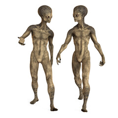 Humanoid alien, 3D illustration