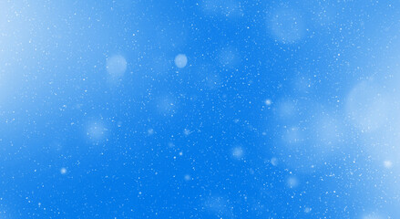 Snow flake particles on blue background