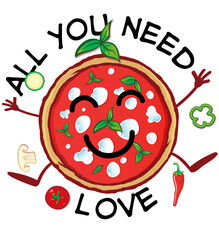 all you nees love pizza, pizza vector cartoon
