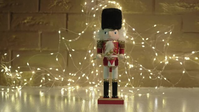 New Year's toy. wooden drummer. mailbox . nutcracker