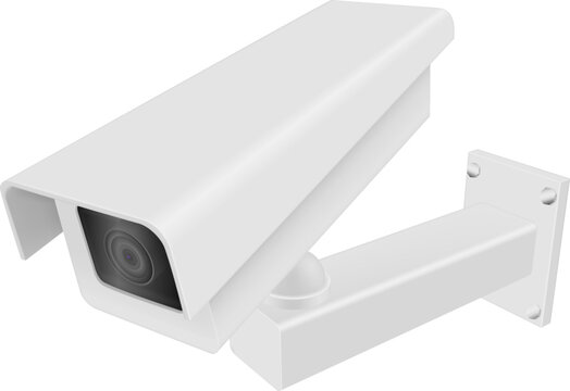 CCTV video camera outdoor indoor security control monitoring device realistic vector illustration