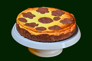 Fresh homemade cake on isolated background