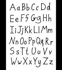 Trendy english alphabet on white background. Vector image.