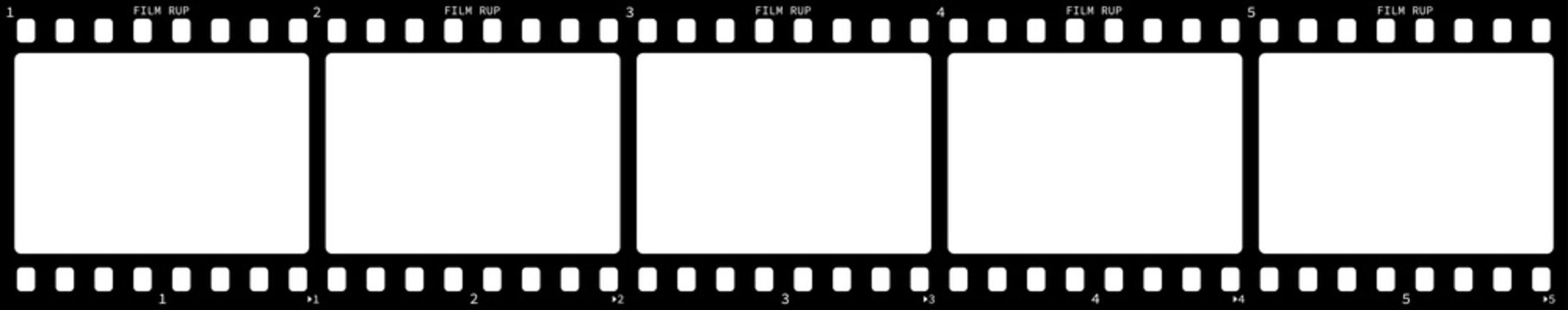 Filmstrip. Retro film strip frame on transparent background. Video film strip roll. Tape photo film strip frame, video film strip roll. PNG image
