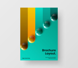 Isolated 3D spheres book cover illustration. Simple company identity A4 design vector concept.