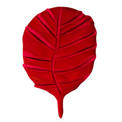 Autumn leaves. Plasticine 3d illustration. red  leaf