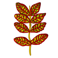 Autumn leaves. Plasticine 3d illustration. red  leaf