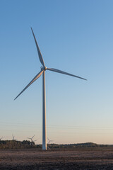 Wind turbine for electric power production. Energy saving concept.