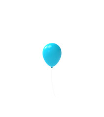 cyan ballon on transparent background