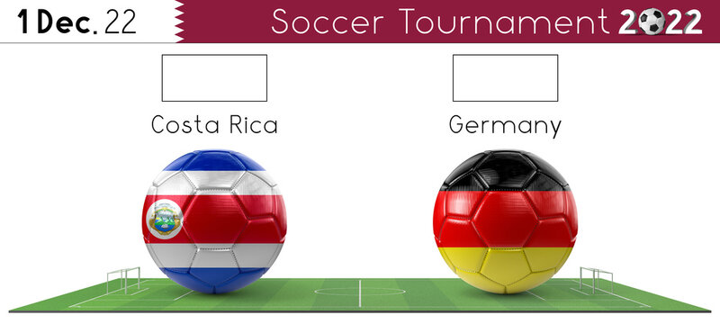 Costa Rica and Germany soccer match - Tournament 2022 - 3D illustration