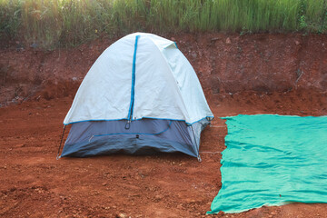 camping tent in full assembled condition
