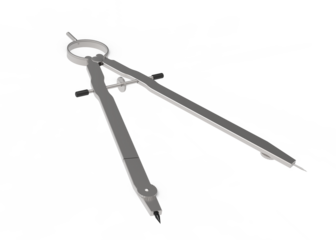 technical drawing tool in different positions on transparent background