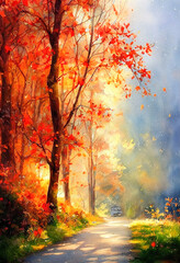 Fototapeta premium Golden autumn in the forest