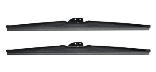 Windshield wipers for cars, in rubber protection against ice freezing on a transparent background. isolated object