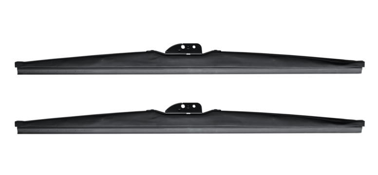 Windshield wipers for cars, in rubber protection against ice freezing on a transparent background. isolated object