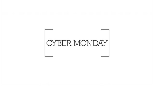 Cyber Monday with lines on white modern gradient, motion abstract holidays, minimalism and promo style background
