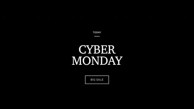 Cyber Monday on black modern gradient, motion abstract holidays, minimalism and promo style background