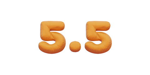 5.5 golden inflatable Helium foil numbers bread balloons style.