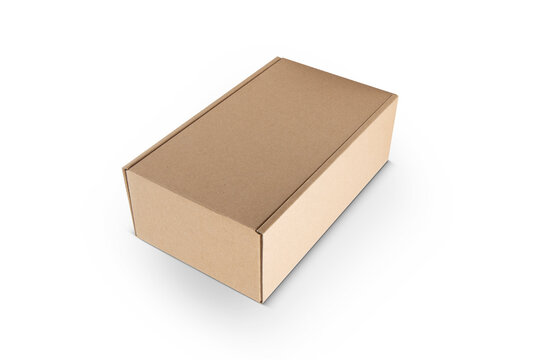 cardboard rectangular packaging box isolated on white background