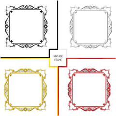 Frame, in vintage style with elements of ornament, art.