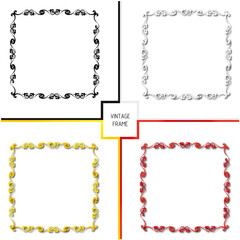 Frame, in vintage style with elements of ornament, art.