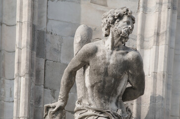 Obraz premium External detail of the gothic cathedral in Milan, Italy ( Duomo di Milano )