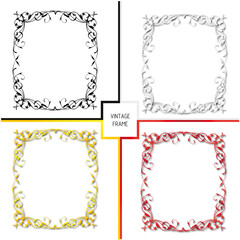 Frame, in vintage style with elements of ornament, art.