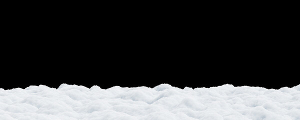 Snowdrift in the winter on black background 3D render - 547383682