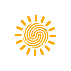 Fiingerprint icons in shape of sun