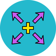 Obraz premium Expand Multicolor Circle Filled Line Icon