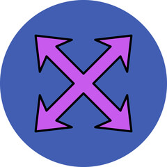 Maximize Multicolor Circle Filled Line Icon