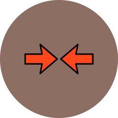 Opposite Arrows Multicolor Circle Filled Line Icon