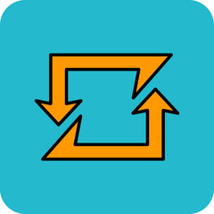 Sync Multicolor Round Corner Filled Line Icon